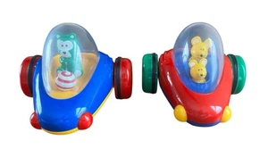 Discovery Toys Pull Back Cars Cat Mouse Spin Vehicles - Picture 1 of 5