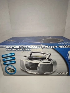 Coby CX-CD248 Portable Cassette Recorder AM/FM Stereo CD Player Boom Box NOB - Picture 1 of 7