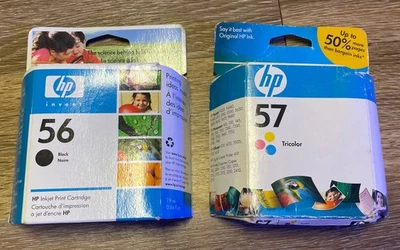 (Lot of 2) Genuine Hp 56 Black & 57 Tri-Color Ink Cartridges EXP 01/2007 Foto 1 de 2