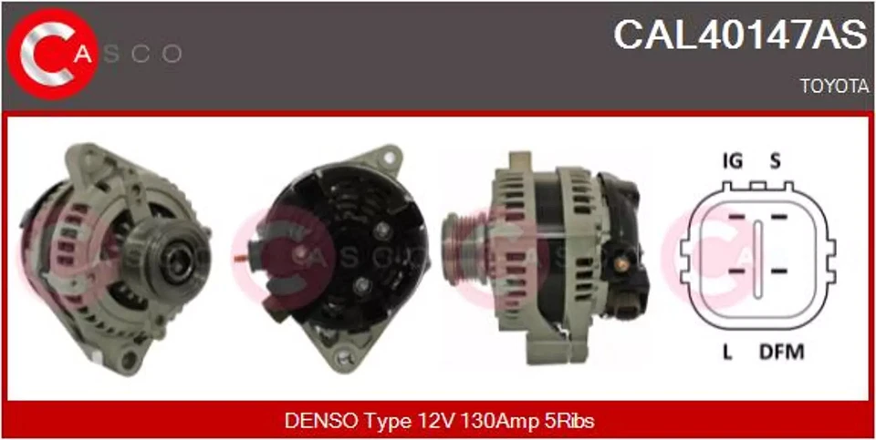 Alternatore CASCO 130A -  CAL40147AS TOYOTA RAV 4 II (_A2_) - Immagine 1 di 1