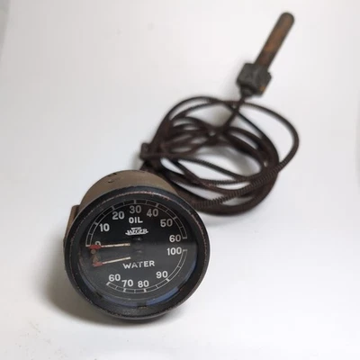 Vintage JAEGER Oil Pressure & Water Temperature Dual Gauge Classic British Car - Image 1 of 4