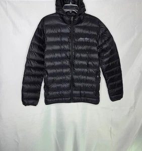 Chaqueta Eddie Bauer Para Hombre Talla M Negra EB650 Plumón Relleno Capucha Abrigo A Prueba de Viento - Imagen 1 de 7