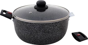Berger Aluminium Kochtopf Stone Rock mit Glasdeckel 20 cm 2,7 Liter B-Ware - Bild 1 von 1