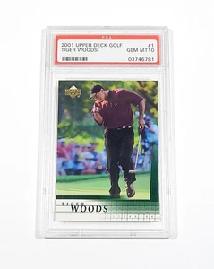 2001 Upper Deck Golf Tiger Woods RC #1 Rookie PSA 10 - Bild 1 von 2