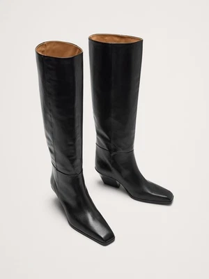 Banana Republic Italian Leather Knee High Boot  7  | Black #840348 NEW - Image 1 of 4