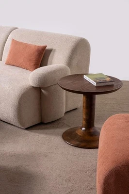 Round Walnut Solid Wood Side Table |  Modern Living Room Furniture 22*22*24 inch - image 1 of 4