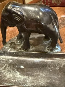 Vintage Rare Bronze Elephant Pen Tray - Picture 1 of 5