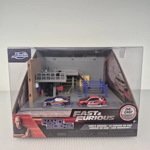 Jada Toys Fast And The Furious Han's Garage Nano Scene Diorama 2 Diecast Vehicle - Picture 1 of 14