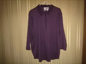 womens just my size 3/4 sleeve top size 22W-24W purple NWT - Picture 1 of 4