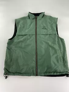 Ducks Unlimited Vest Mens L Green Reversible Fleece Lining Fishing Hunting - Picture 1 of 10