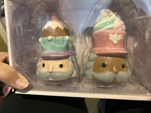 Peppermint & Pine Pastel Nutcracker Cupcake Ceramic Salt & Pepper Shakers - Picture 1 of 5