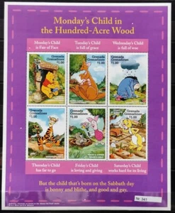 DD341 Grenada Grenadines MNH Disney Cartoons Winnie Pooh Child Characters - Picture 1 of 6