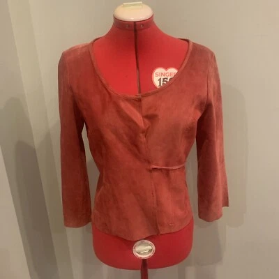 Camisa Top de Gamuza Roja Genuina Express Años 2000 para Mujer Vacaciones Foto 1 de 4