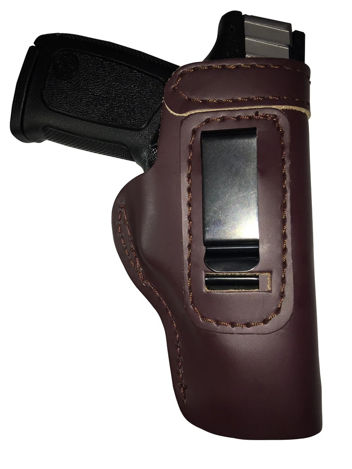 LT CUSTOM MAHOGANY IWB Leather Gun Holster YOU CHOOSE:rh,lh-laser-slide-belt-mag - Image 1 of 4