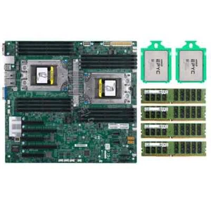 Carte mère H11DSI-NT Supermicro + 2x CPU AMD EPYC 7532 32 cœurs + 128Go RAM - Photo 1/6
