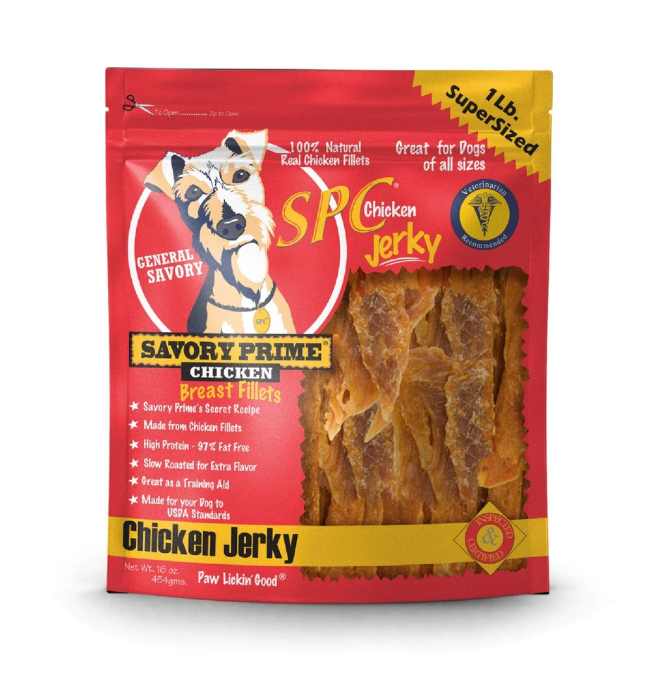 Savory Prime Chicken Jerky Dog Treat 16 Ounce High Protein Fat Free 100 Chicken - Image 1 of 4