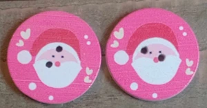 2 Weihnachtsmann Nähen Knöpfe Basteln Rund 2 Loch Flach Holz 1"  - Bild 1 von 2