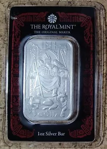 Lingot d'argent Royaume-Uni 1 once 2024 - Odin Gods of Norse Mythology The Royal Mint (sans boîte) - Photo 1/2