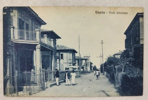 CARTOLINA VISERBA RIMINI VIALE LITORANEO 1925 VIAGGIATA ANIMATA FORMATO PICCOLO - Picture 1 of 7