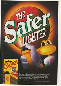 Cricket Safer Lighter1982 Better Home and Garden Magazine printed ad 11x8 color - Picture 1 of 6