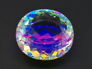147.55 Ct Lab-Created EGL Certified Mystic Aura Quartz Oval Cut Loose Gemst - Picture 1 of 6
