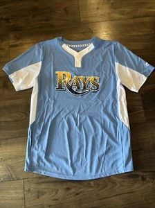 Camiseta deportiva de béisbol Majestic Cool Base Tampa Bay Rays MLB juvenil XL 1/4 botón - Imagen 1 de 4