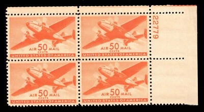 MOMEN: US #C31 PLATE BLOCK OF 6 MINT OG NH PSE GRADED CERT XF-SUP 95 LOT #92549 - Image 1 of 3