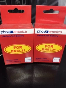 PHOTOAMERICA Battery (2-Pack) for Nikon EN-EL21, MH-28 work with Nikon 1 - Picture 1 of 2