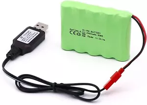 Batteria RC 6V 2400mAh Ni-MH AA con spina JST + caricabatterie USB | 52x72x15mm - Picture 1 of 5