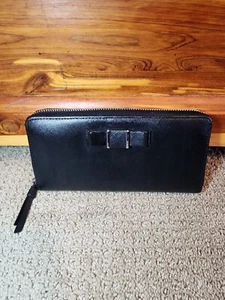 coach black sefanio leather wallet zip around used - Picture 1 of 11