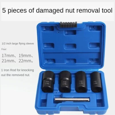 Damaged Rusty Nut Bolt Screw Tire Screw Remover Non-Slip Sleeve Tool Set - Image 1 of 4