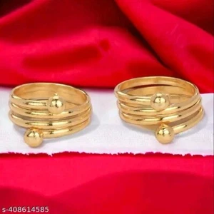 Regalo de Año Nuevo para Mujer Anillo de Puntera Dorado Hermoso Anillo de Pie Joyería de Bollywood - Imagen 1 de 9