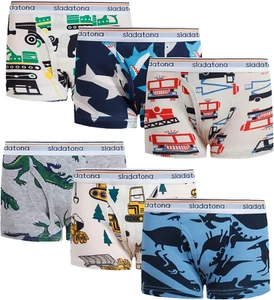 Boys' Cotton Boxer Briefs - Dinosaur & Shark Underwear for Toddlers, 3/6 Pack - Picture 1 of 5
