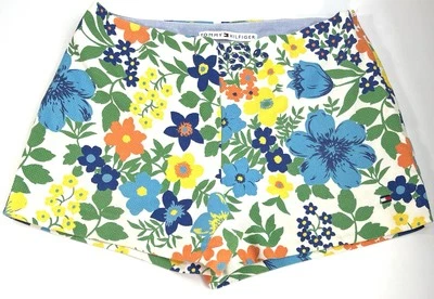 Pantalones Cortos Tommy Hilfiger Mujer Talla 2 Cremallera Lateral Floral Multicolor Ligeros Foto 1 de 4