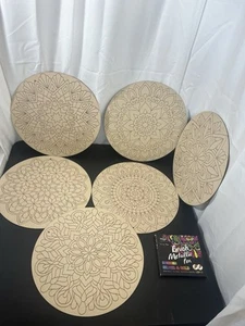 Life of Colour Mandala Wood Painting LOT OF 6 - Beach phoenix bloom dancer ETC.. - Picture 1 of 13