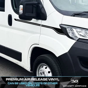 Line Side Stripes Decal Sticker Vinyl Fit Peugeot Boxer Camper Van All Years - Picture 1 of 2