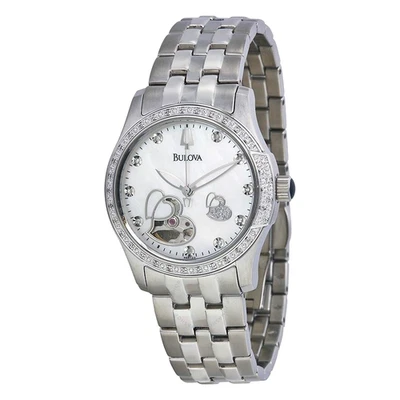 Reloj Bulova 96R122 Esqueleto Automático Madreperla Esfera Corazón Diamante Foto 1 de 3