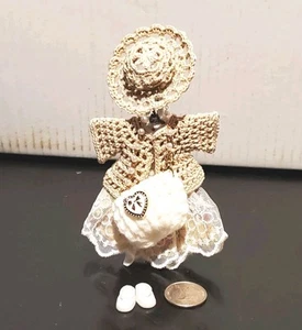 Dollhouse WEARABLE Scale 1/12 Dress with Coat Rack Hat Purse Shoes Sweater - Picture 1 of 4