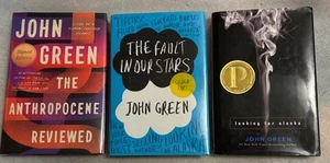 2 SIGNED John Green FAULT IN OUR STARS & Anthropocene + 1 (1st Editions HCDJ) - Picture 1 of 6