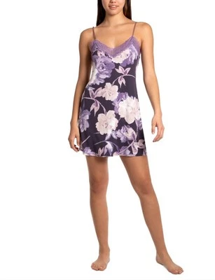 Linea Donatella Mujer Violeta Ribete de Encaje Chemise - Ciruela Talla M/M Foto 1 de 4