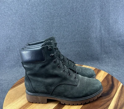 Timberland Jayne 6” Waterproof Boots Women’s Size 8.5 Black Nubuck Leather A1TH8 - Image 1 of 4