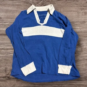 True Vintage Rugby Polo Shirt Men's M Single Stitch Made In USA Preppy Thrashed - Picture 1 of 7