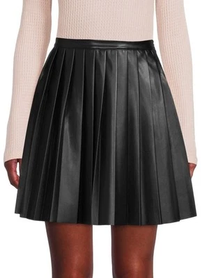 Falda plisada negra de cuero sintético BCBGeneration talla XS 26" cintura nueva con etiquetas  Foto 1 de 4