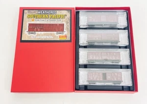 Micro Trains N Southern Pacific Weathered 40' Box Car Runner 4 Pack New - Picture 1 of 11