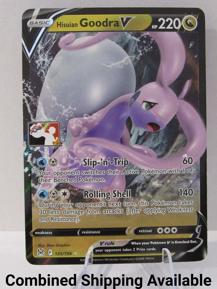 Hisuian Goodra V 135/196 Prize Pack Series Cards NM Full Art English 14445 - Image 1 of 2