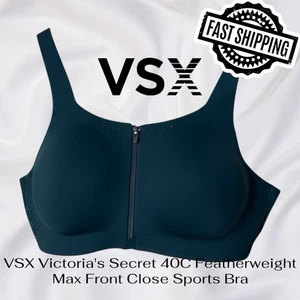 Sujetador deportivo VSX Victoria's Secret 40C peso pluma cierre frontal máximo verde y dorado - Imagen 1 de 10