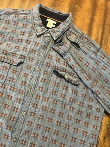 Carbon2Cobalt Herren Flanell Hemd Größe XL Blau Chambray Stoff Tartan Herbst - Bild 1 von 5