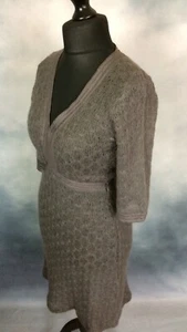SANDWICH LACE KNIT SKINNY HIPPY BOHO FITTED DRESS MEDIUM UK 12-14 NUTMEG BROWN - Picture 1 of 6