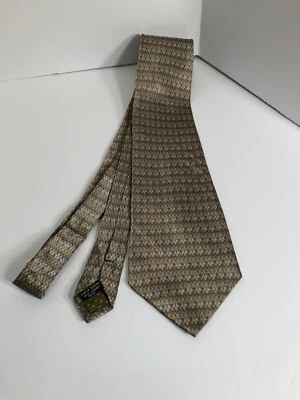 NUEVO SIN ETIQUETAS - Stonehenge - Corbata de seda a rayas verdes/doradas para hombre - 61" X 4" 291 Foto 1 de 4