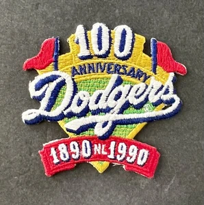LOS ANGELES DODGERS 100th ANNIVERSARY VINTAGE MLB EMBROIDERED SLEEVE PATCH - Picture 1 of 3